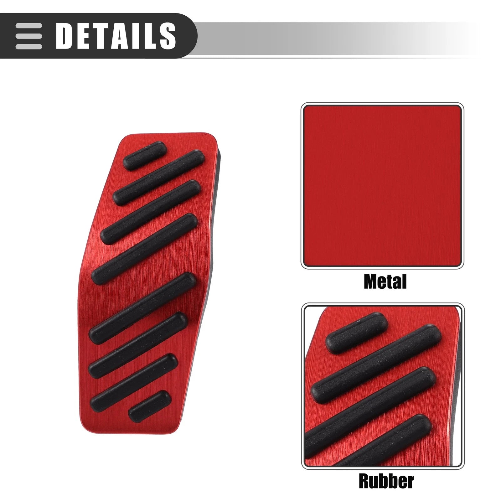 Set of 2 Brake and Accelerator Pedal Covers for Chevrolet Cruze (2009–2020) Black Red