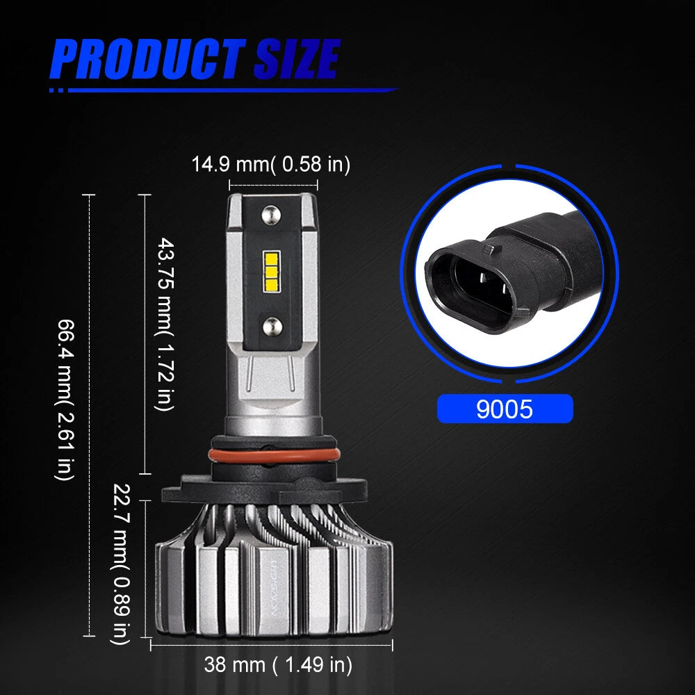 2X 9005 HB3 LED Headlight Bulbs Kit for