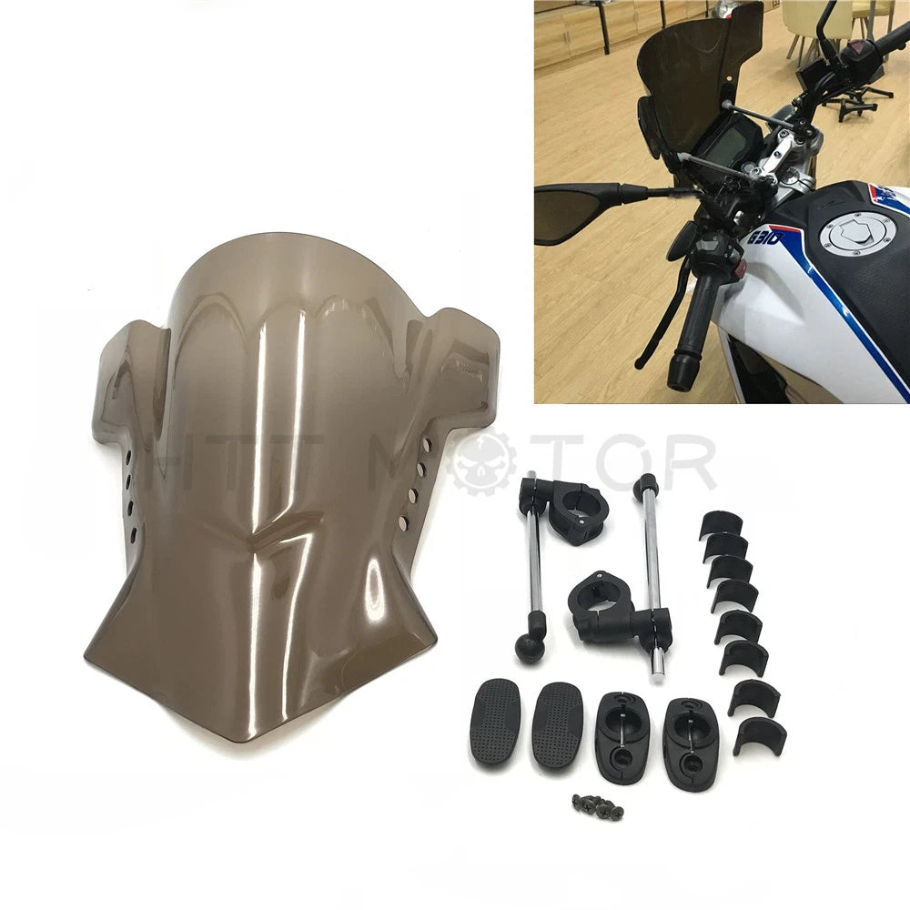 Universal Motorcycle Windshield for Street Bike (7/8", 1", 1 1/8")