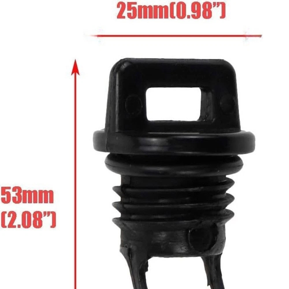 Set of 2 Black Plastic Hull Drain Kits for Kayak Canoe Boat