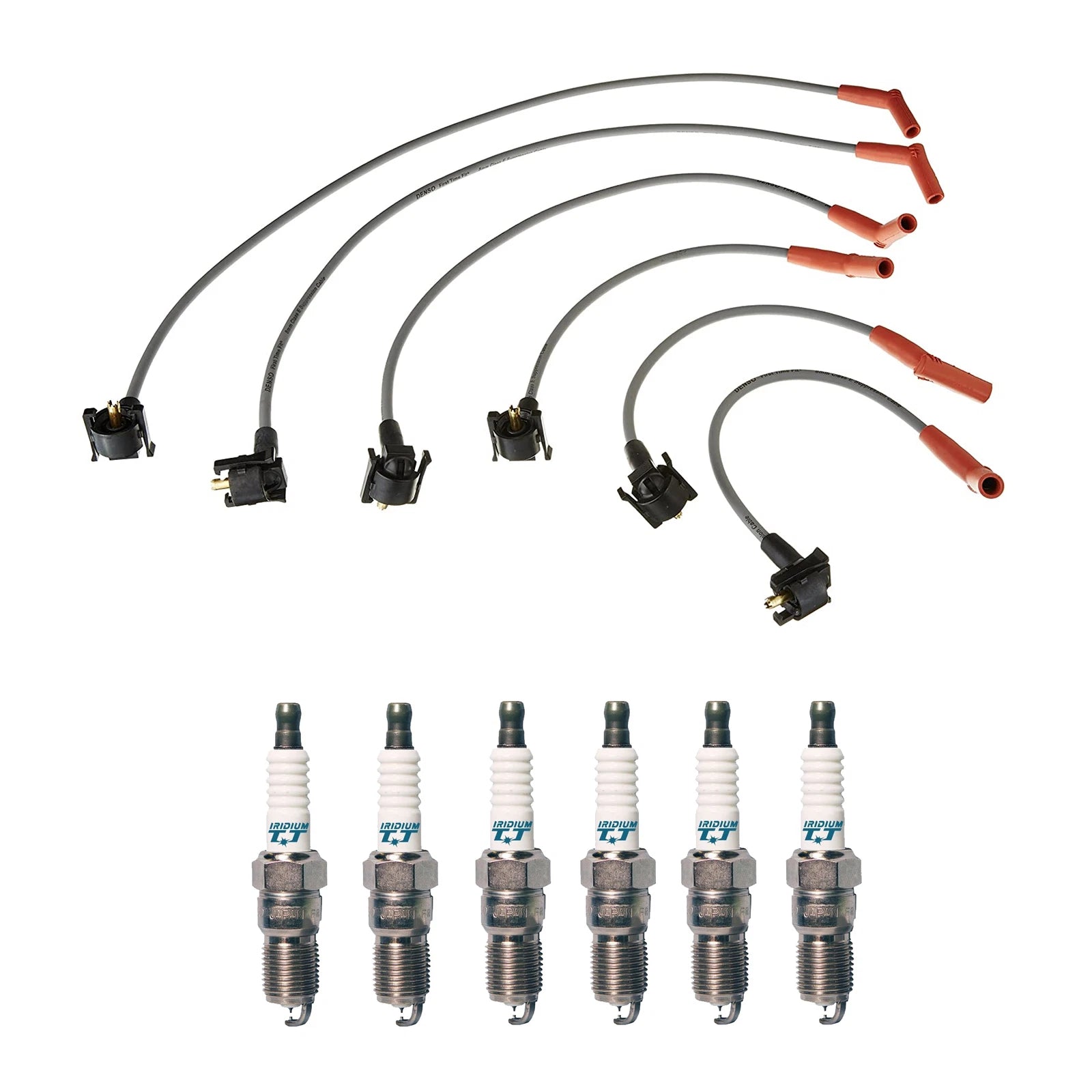 Denso Wire Set & 6 Iridium TT Spark Plugs for Ford Mazda 4.0L V6 (0.04)