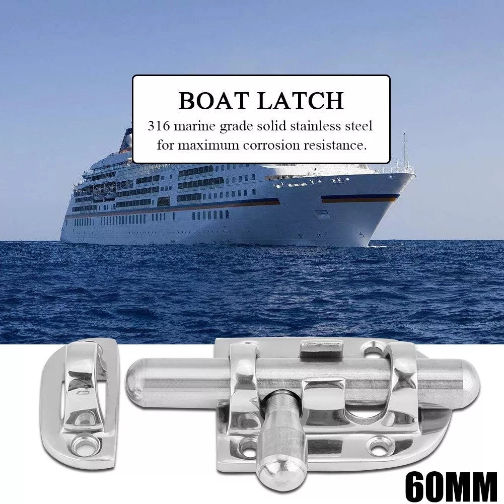 Stainless Steel Door Lock Latch Slide Bolt Clasp 60mm for Marine Use