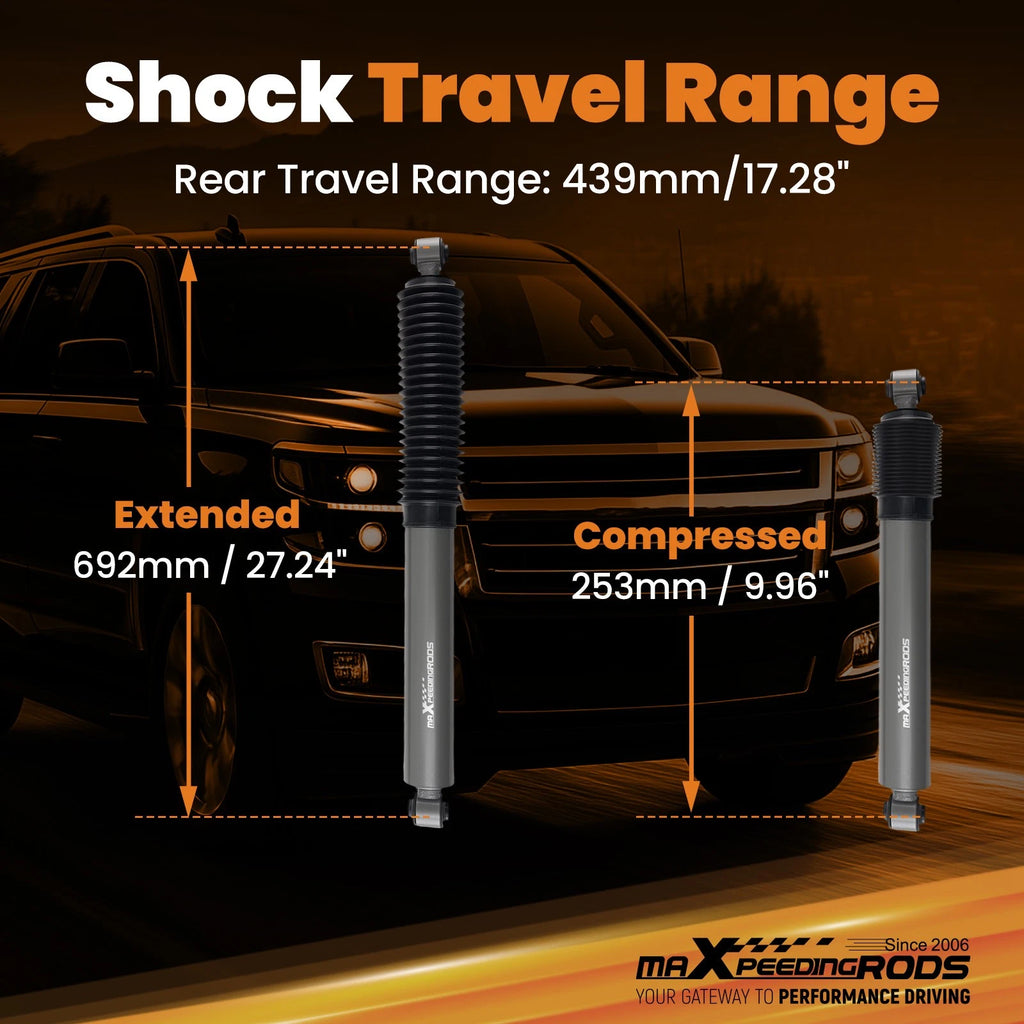Off-Road Rear Shock for Chevy Tahoe GMC Yukon (2000–2020) 3-4.5" Lift 2WD 4WD