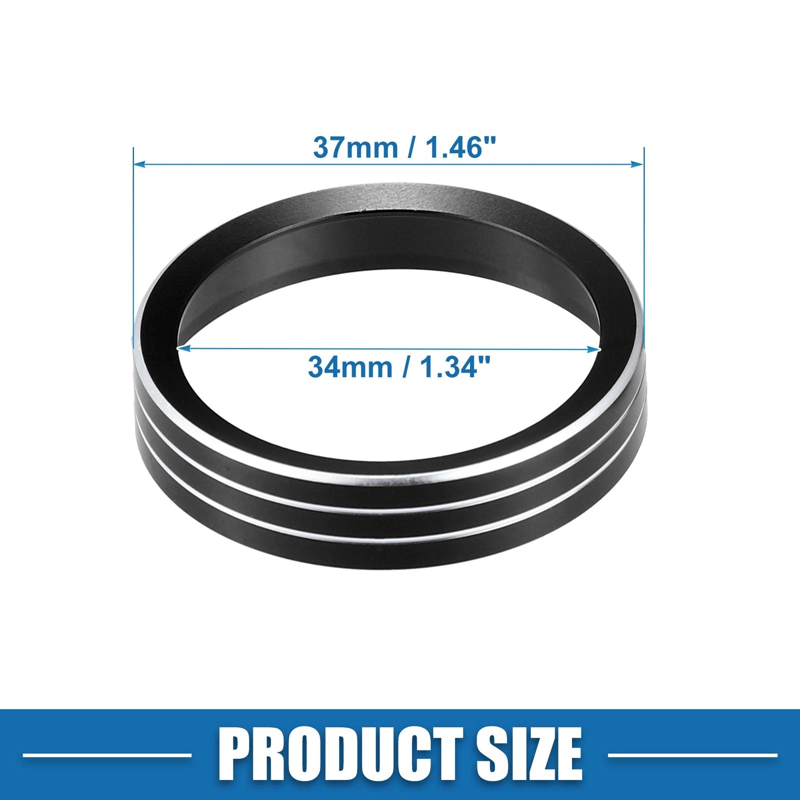2X Console Audio Volume Knob Ring Cover for Jeep Grand Cherokee (2014–2020) Black
