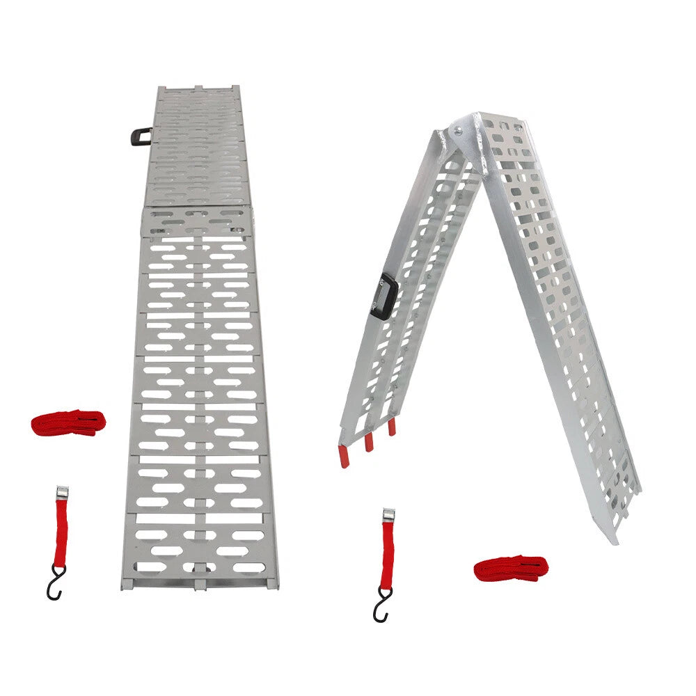 Set of 2 Folding Aluminum Loading Ramps for ATV UTV Truck Motorcycle
