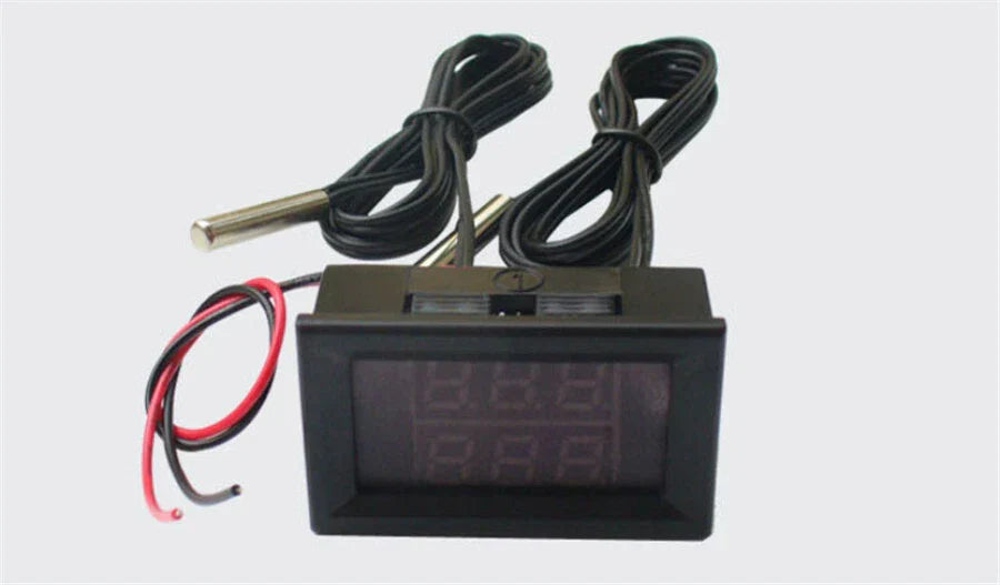Red Blue LED Dual Digital Display Intercooler Supercharger Temp Gauge for Car