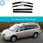 Set of 4 Window Vent Visors for Toyota Sienna (2004–2009) Black
