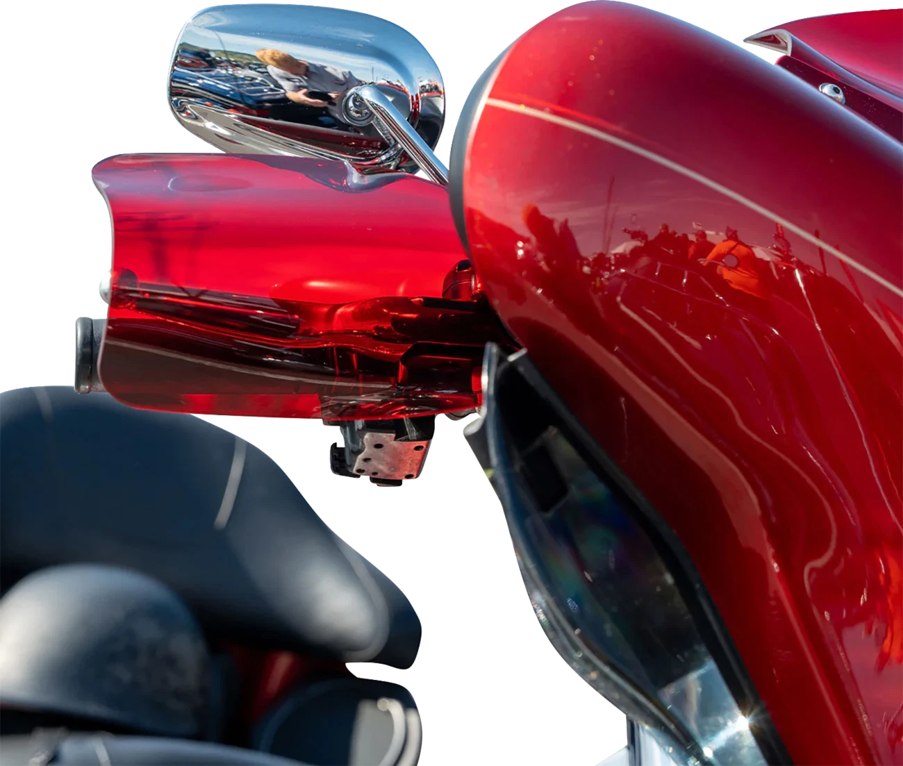 Klock Werks Flare Handguards for Harley-Davidson (Cable Clutch, Red)
