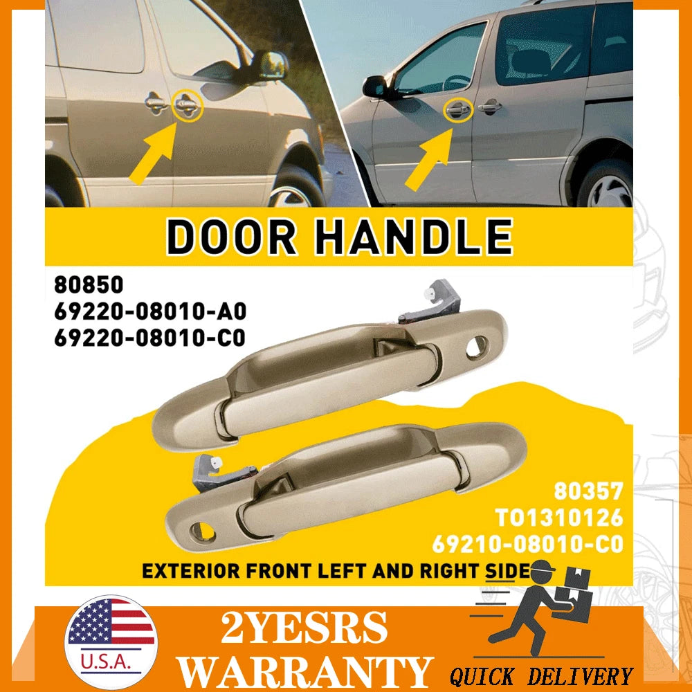 Exterior Door Handle Set of 2 Beige for Toyota Sienna (1998–2003)