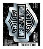 Set of 2 Chrome Bar & Shield Logo Decals for Harley-Davidson (3" x 8")