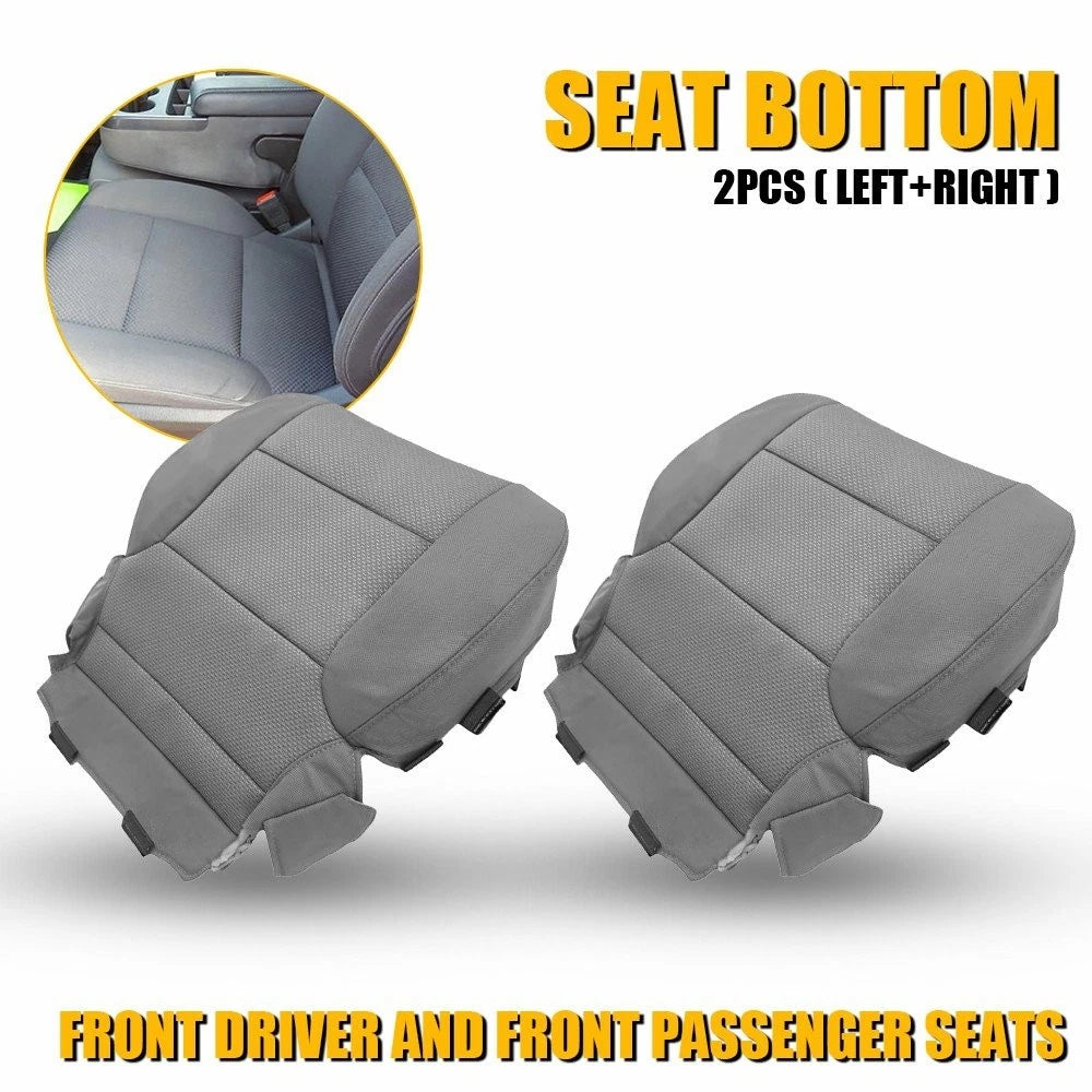 2X Driver Bottom Seat Cover for Chevy Tahoe Suburban Yukon (2015–2019) Gray Cloth