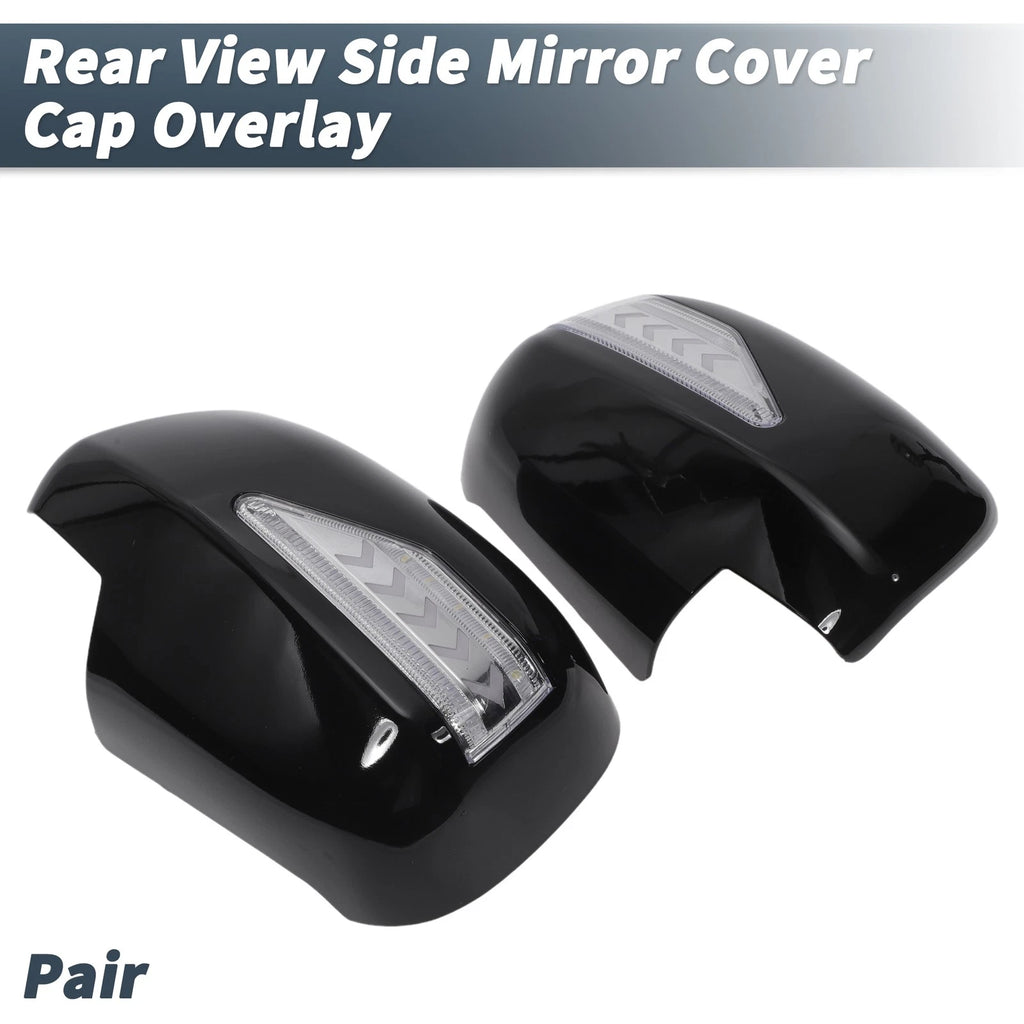 Pair Rearview Mirror Cover Overlay Gloss Black for Lexus RX330 RX350 (2003)