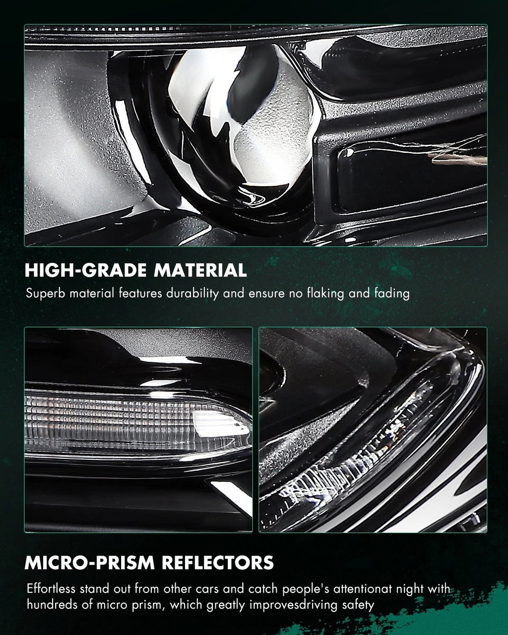 Left Driver Side Headlight Assembly for Dodge Charger (2015–2023) Black