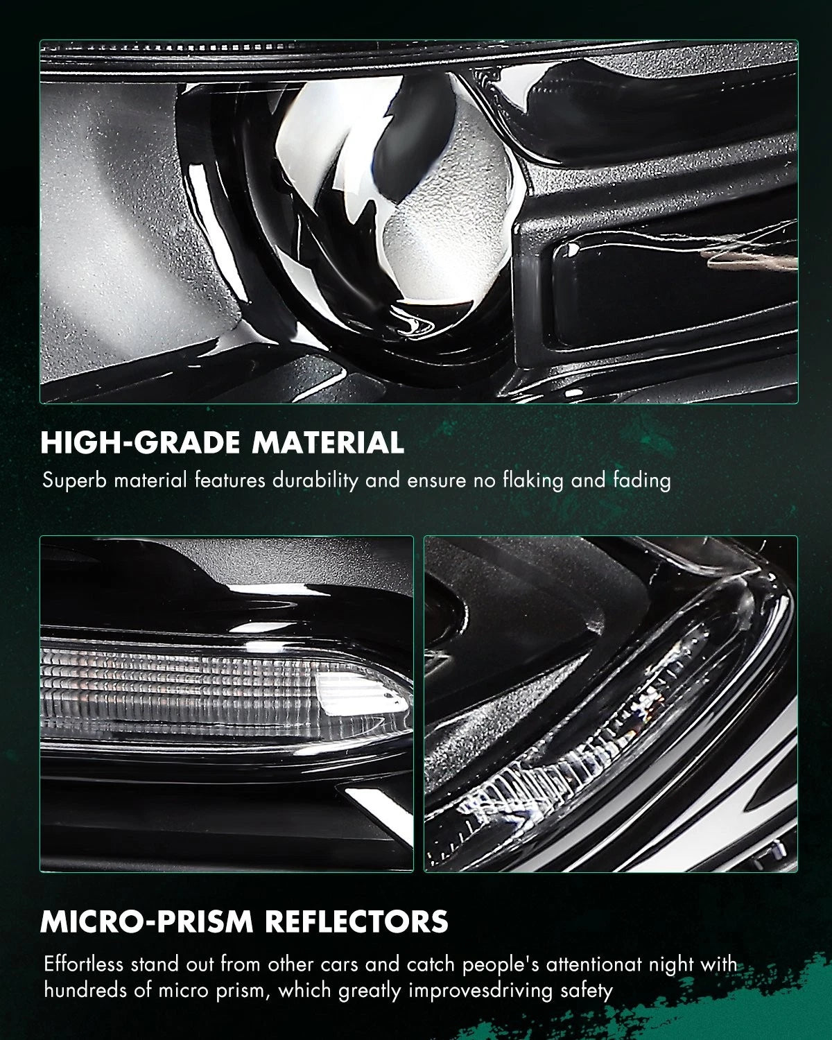 Left Driver Side Headlight Assembly for Dodge Charger (2015–2023) Black