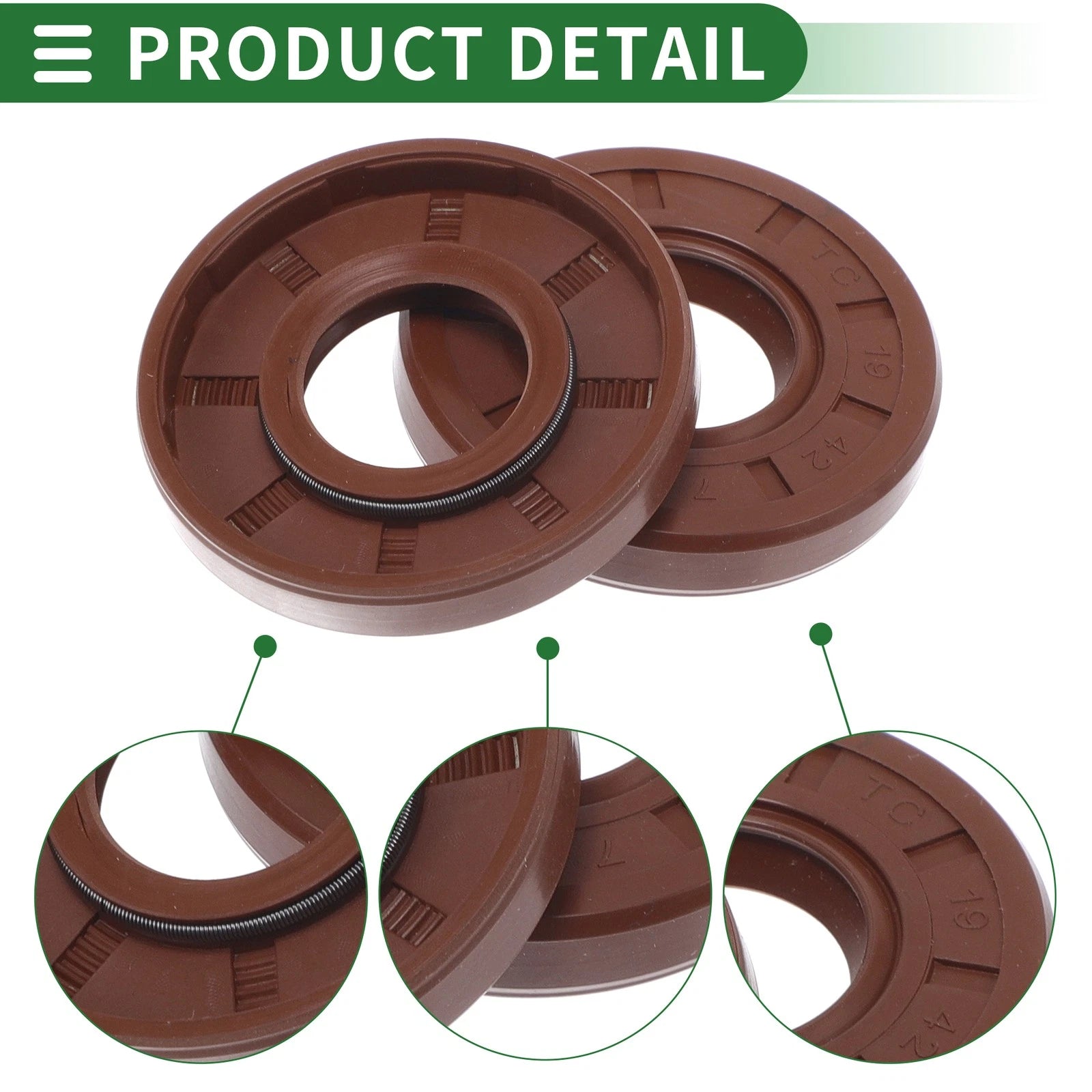 Set of 5 Oil Seal Rotary Shaft Seal FKM Rubber 19x42x7mm