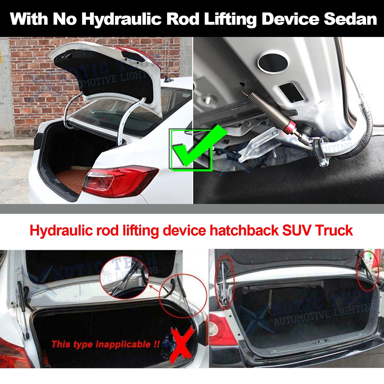 Adjustable 6-9 Inch Trunk Automatic Open Lifting Device for Metal Boot Lid (2009-2019)
