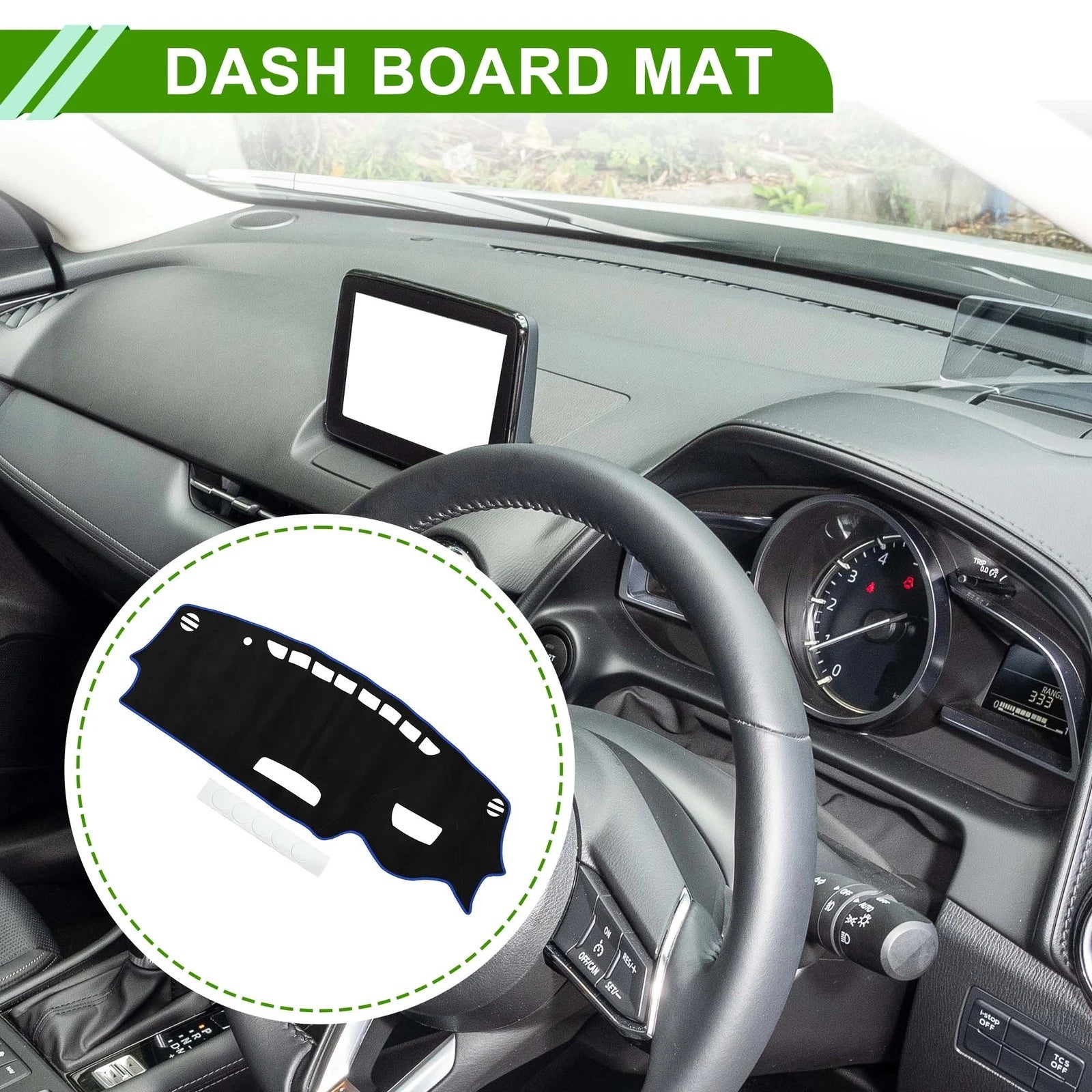 Dashboard Cover Mat for Mazda CX-3 (2016–2022) Sun Protector Black Blue