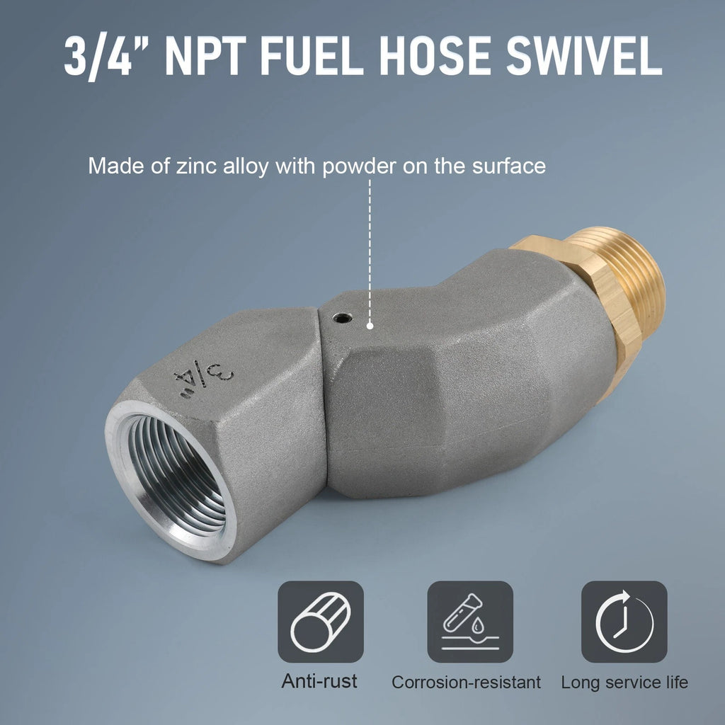 Fuel Transfer Pump Nozzle 3/4 NPT 360° Rotating for Fuel Swivel