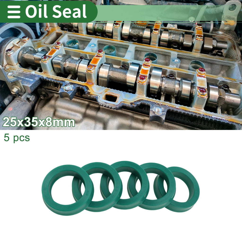 Set of 5 Oil Seal Ring 25x35x8mm for Rotary Shaft (High Pressure)