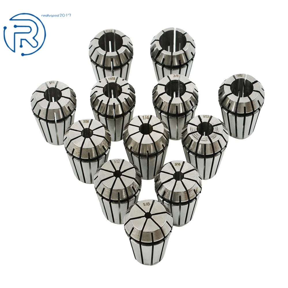 12Pcs ER20 Spring Collet Set for CNC Milling Lathe Engraving Machine