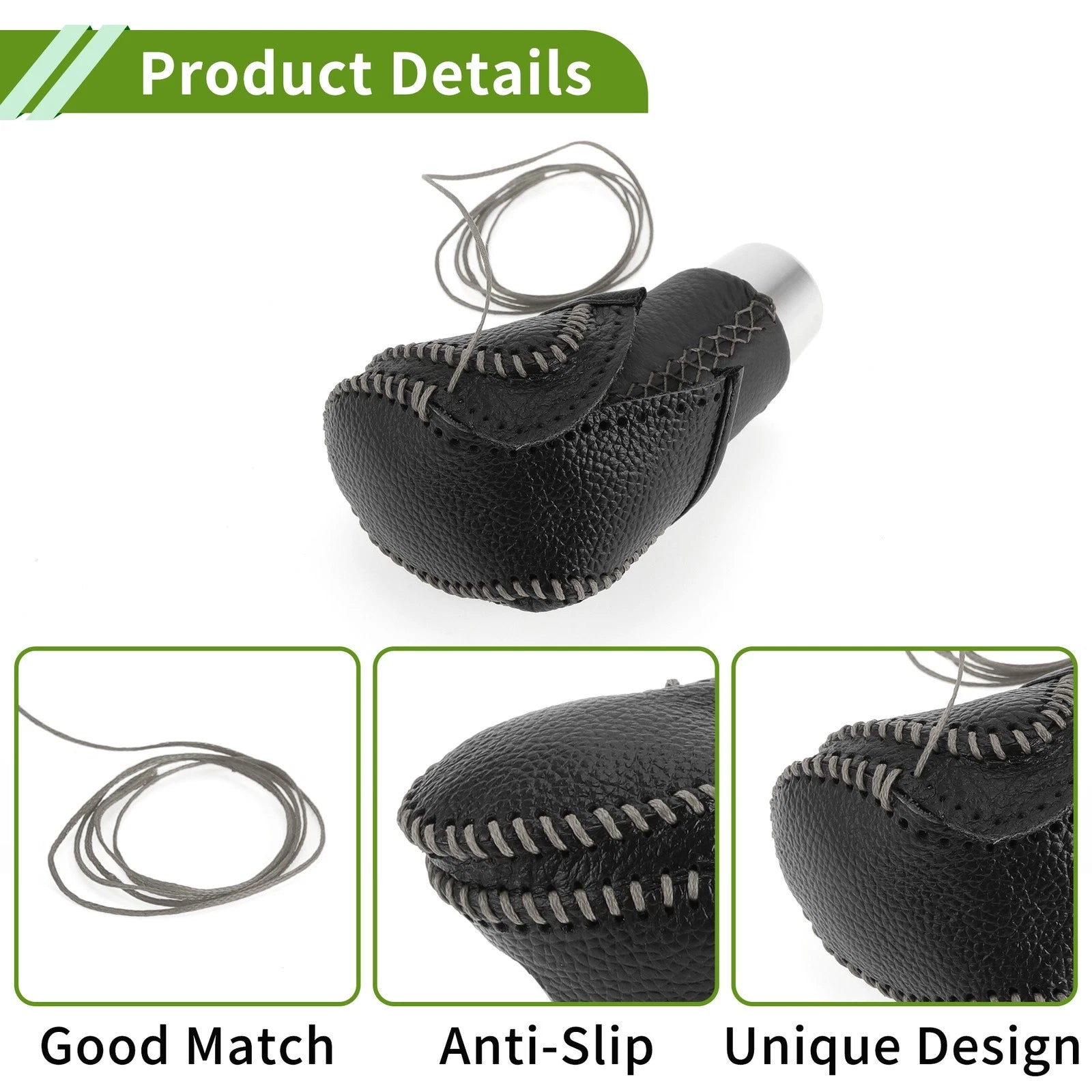 1 Pc Gear Shift Knob Cover for Toyota CH-R (2018–2022) Pebbled Black Grey