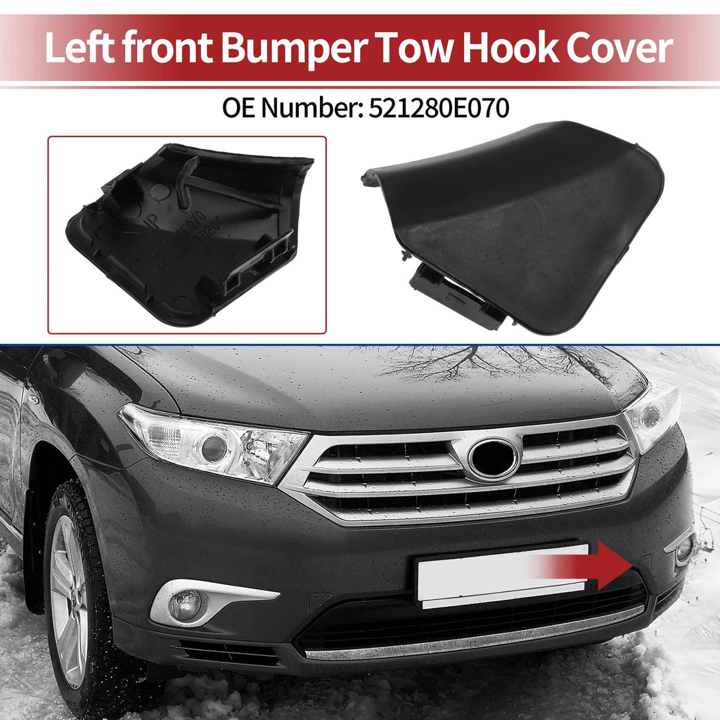 Tow Hook Cover Cap for Toyota Highlander (2014–2019) No. 521280E070 Black