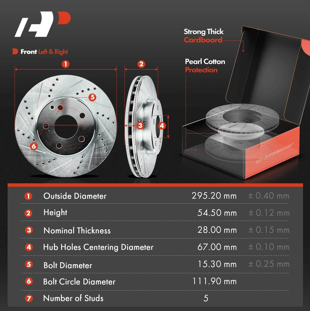 Front & Rear Drilled Rotors & Ceramic Pads for Mercedes-Benz E320 (2003-2009)