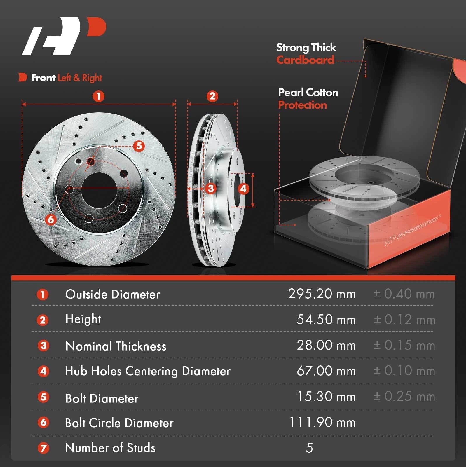 Front & Rear Drilled Rotors & Ceramic Pads for Mercedes-Benz E320 (2003-2009)