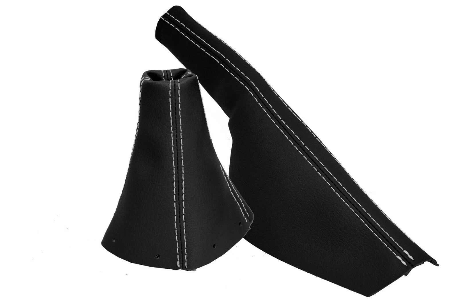 Leather Manual & E Brake Boot Cover for Audi TT (1998–2006) White Stitch