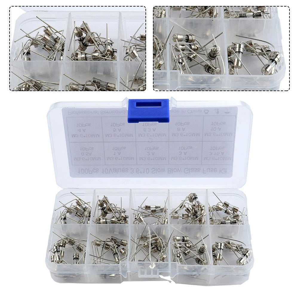 Glass Fuse Tube Set of 100 3 6x10MM 250V for Electrical Protection