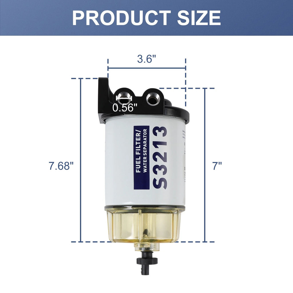 3/8" NPT Water Separating Fuel Filter for Marine Outboard Motor