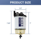3/8" NPT Water Separating Fuel Filter for Marine Outboard Motor