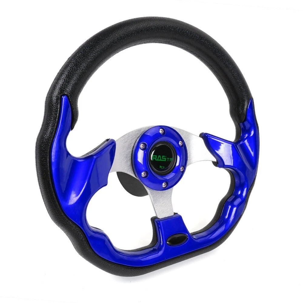 13in Blue Marine Boat Steering Wheel with Hub Adapter 3/4" Axle Keyway