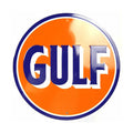 Gulf Tin Metal Sign 12" Round Gasoline Station Decor