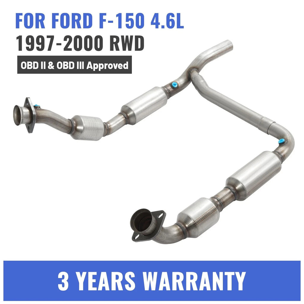 Set of 2 Y Pipe Catalytic Converters for Ford F150 4.6L (1997–2000) RWD