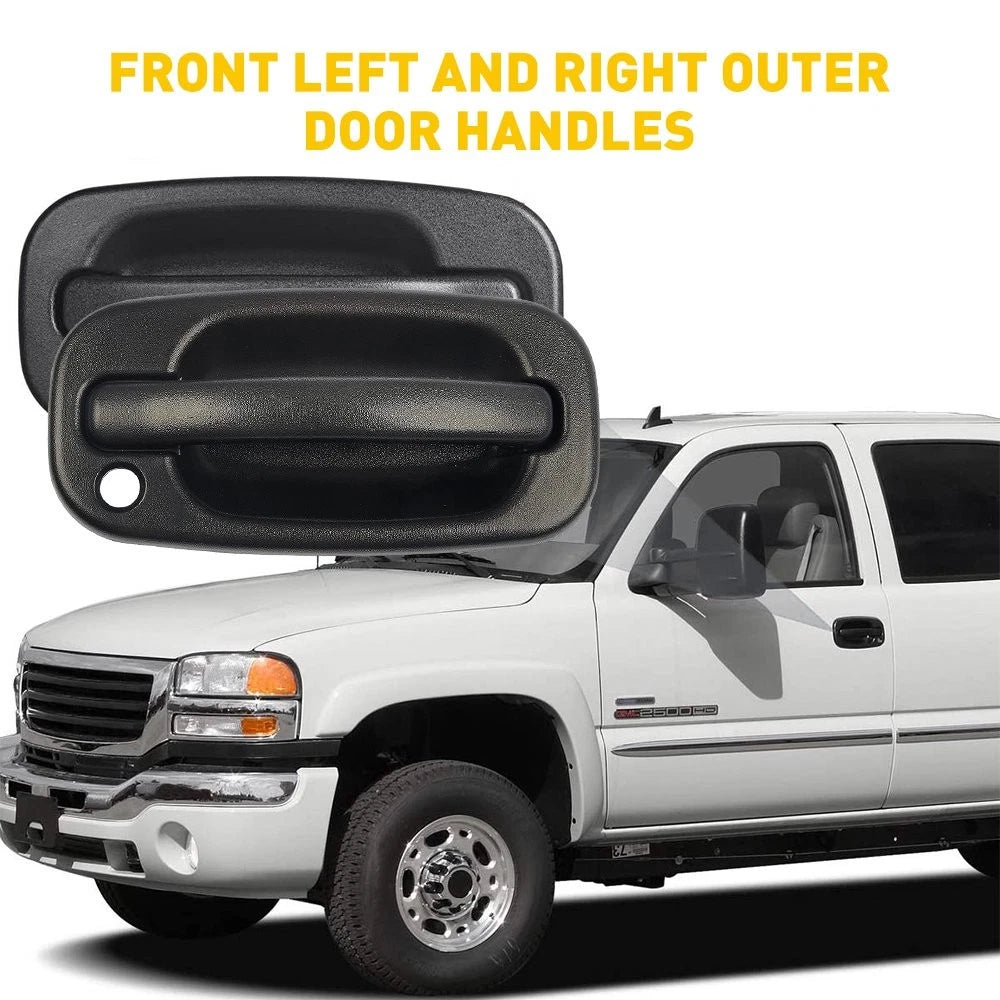 Exterior Door Handle Set for Chevy GMC (Black, Left & Right)
