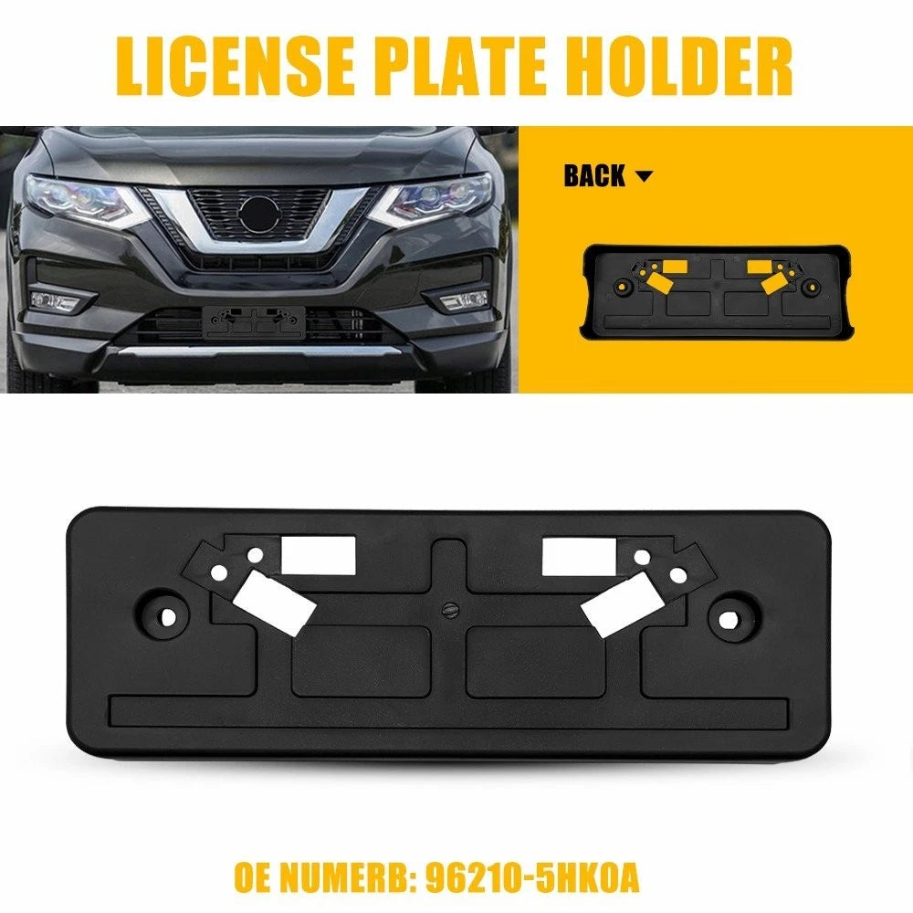 Black License Plate Brackets Front for Nissan Rogue (2017–2020) 96210-5HK0A