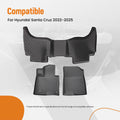 Set of 4 TPE Black All-Weather Carpet Floor Mats for Hyundai Santa Cruz (2022–2025)