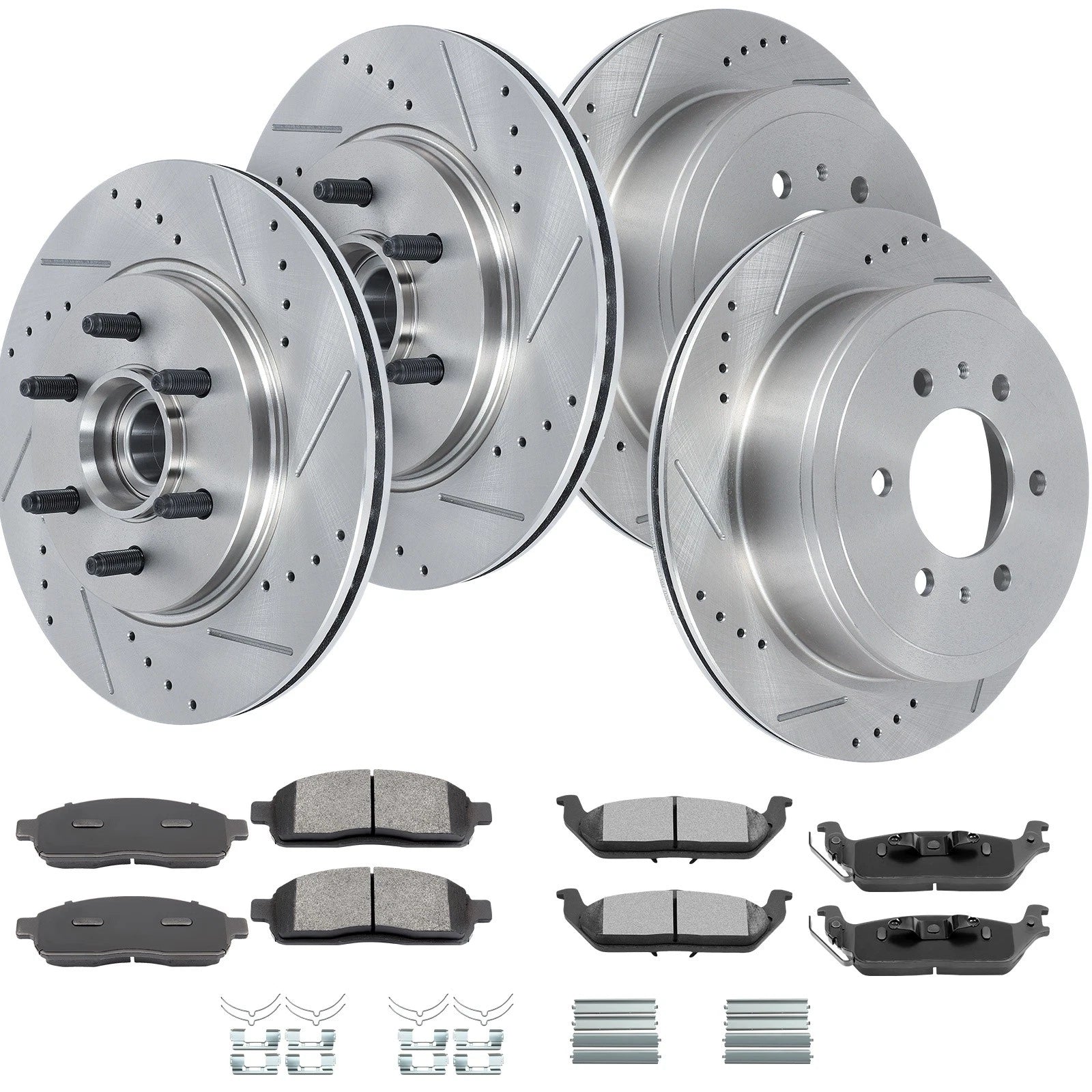 Set of 4 Brake Rotors & Ceramic Pads for Ford F-150 (2005–2008) RWD