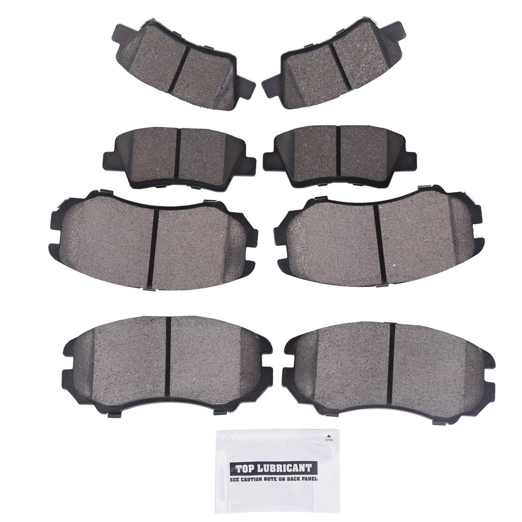 Set of 8 Ceramic Brake Pads for Kia Soul (2010–2013) Hyundai Sonata Elantra