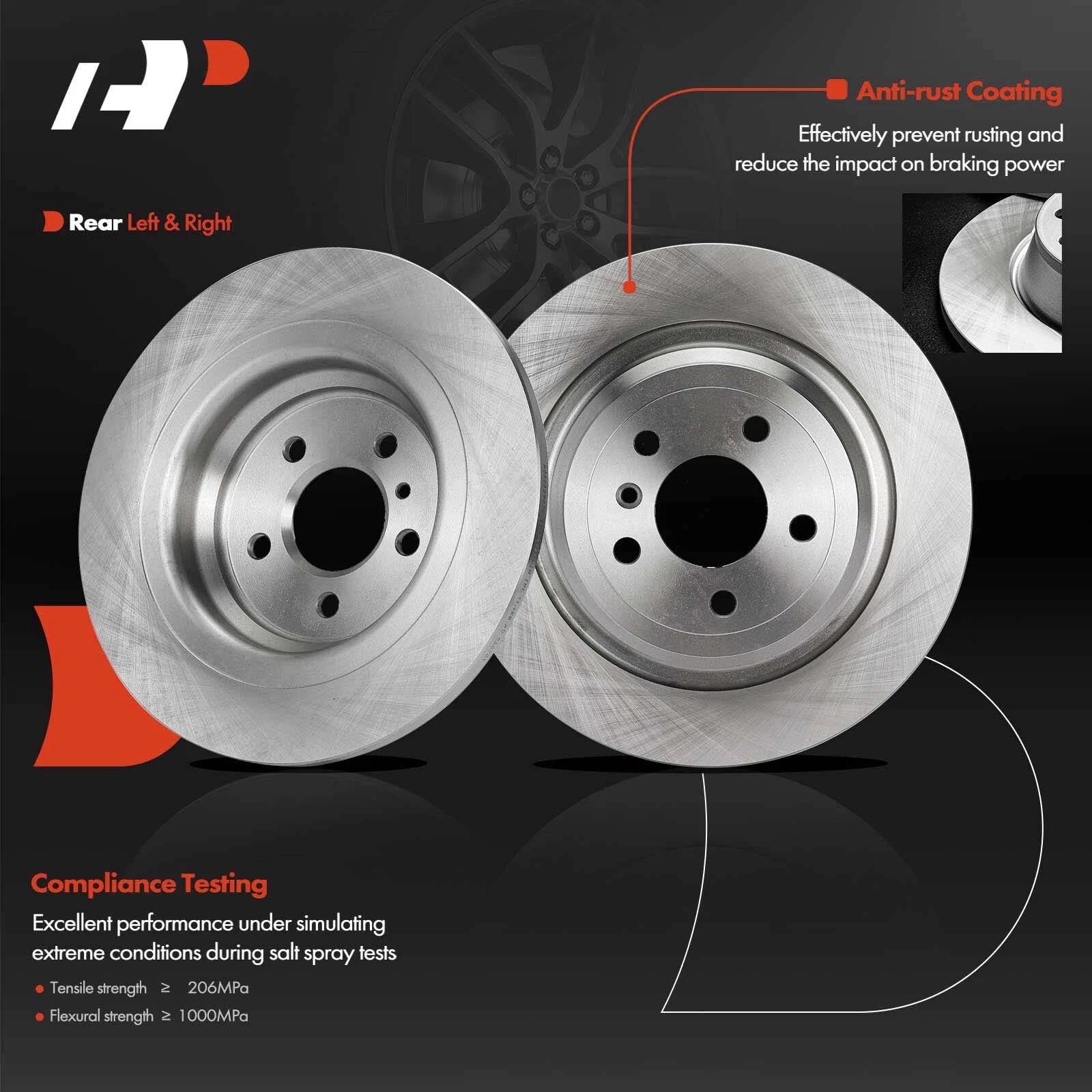 Disc Brake Rotors & Ceramic Pads for Mercedes-Benz ML250 (2015–2015)