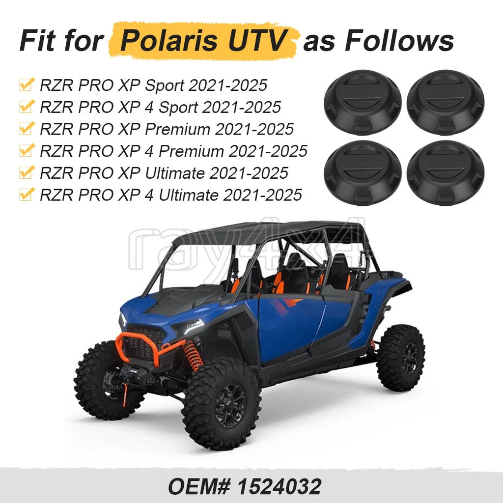 Set of 4 Center Hub Wheel Caps for Polaris RZR PRO XP (2021–2025)