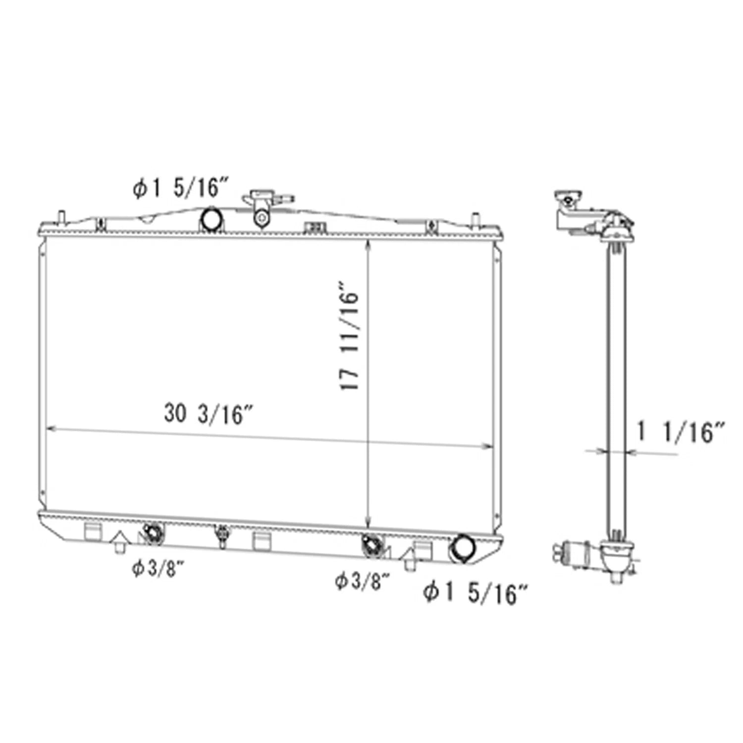Replacement Radiator with Air Conditioning for Ford Ranger PX (2011–2018)