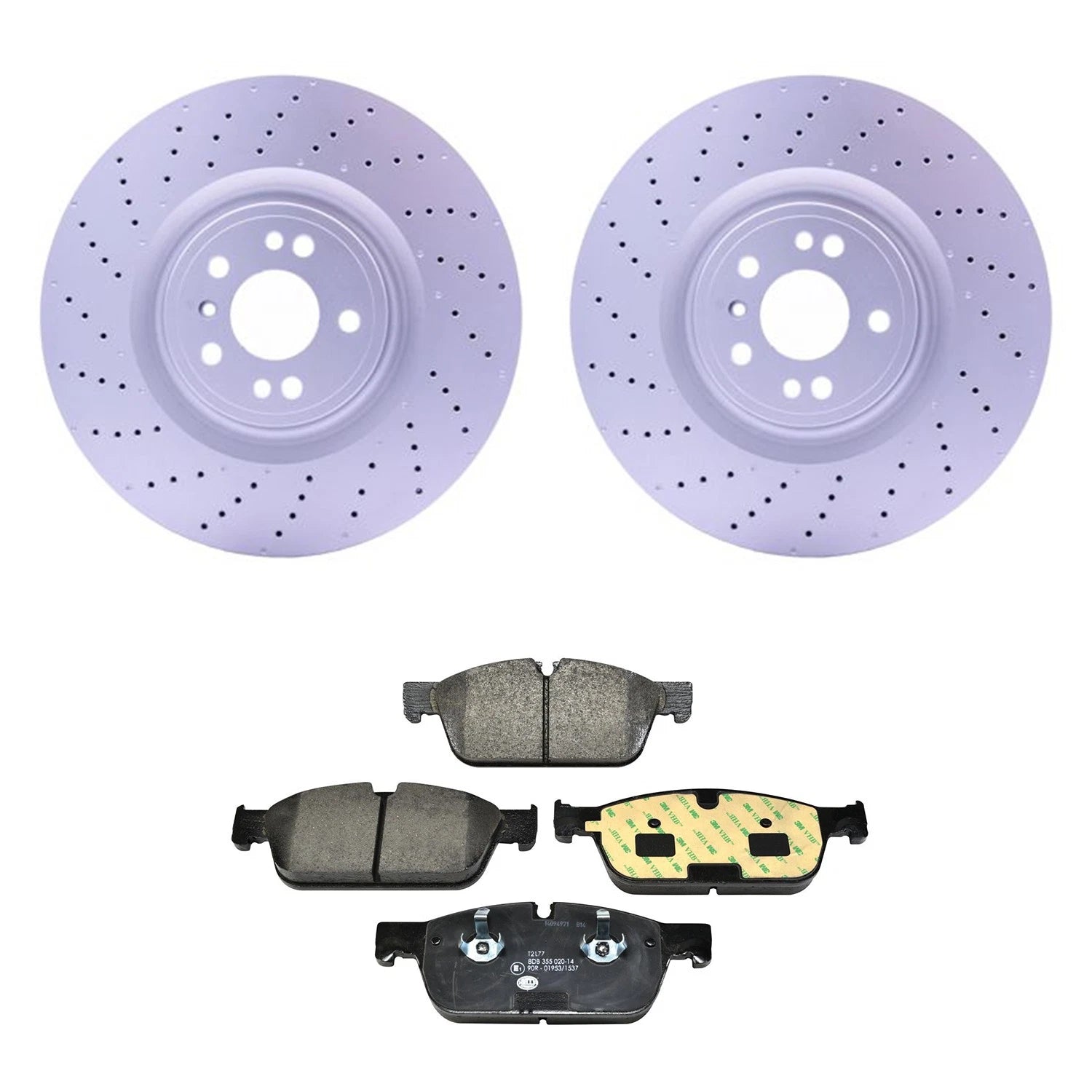 Hella Front Rotors Low-Met Disc Brake Pad Kit for Mercedes X166 GL450 (2013–2019)