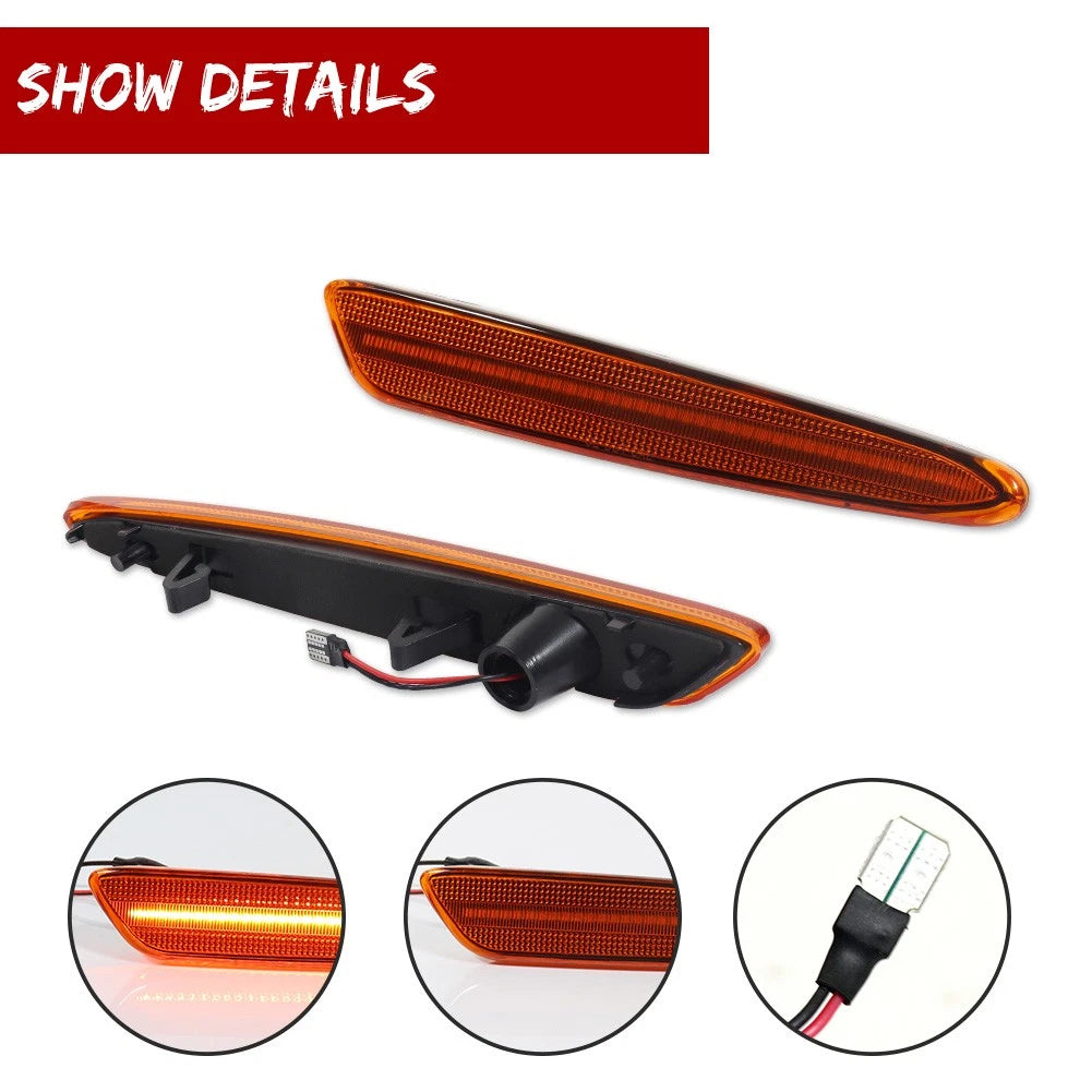 LED Front Bumper Side Marker Lights for Chevy Corvette C6 (2005–2013)