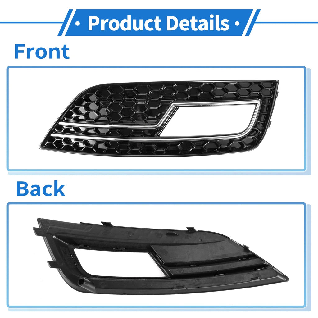 1 Pair Front Fog Light Grill for Audi A4L B9 S4 RS4 (2017–2023) No. 8K0807681K/8K0807682K