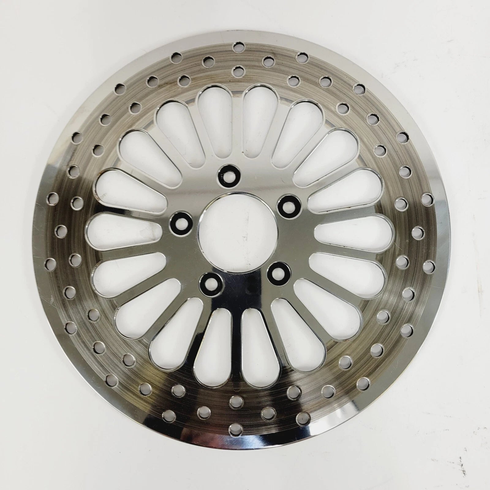 DNA Polished Super Spoke Single Rear Disc Rotor for Harley Softail XL (2000–2015)