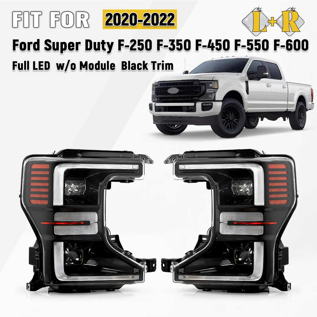 Full LED Headlights for Ford F-250 Super Duty (2020–2022) Left + Right