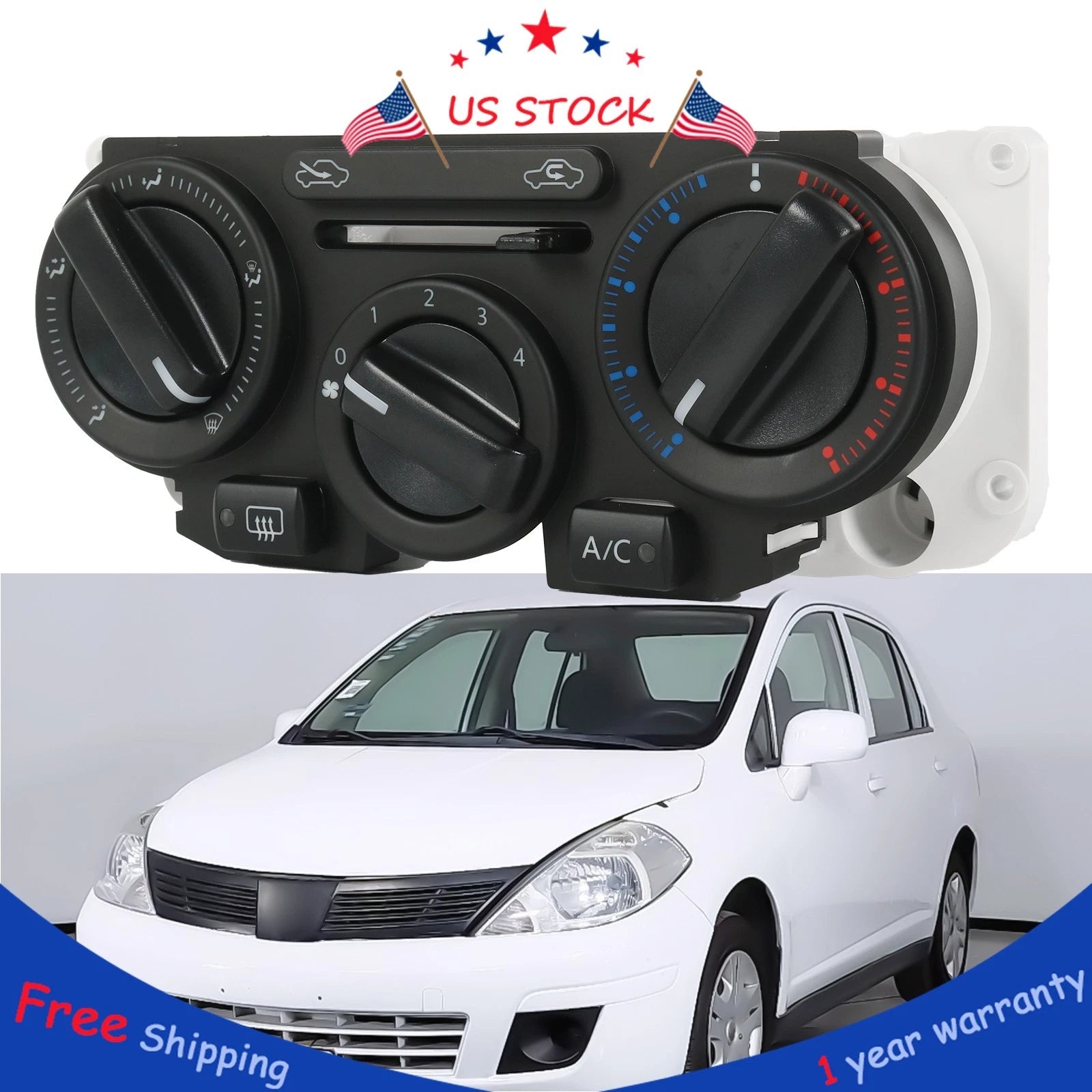 A/C Control Panel Switch for Nissan Versa Tiida (2004–2011)