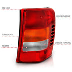 Tail Light Assembly Chrome Red Clear Lens Rear for Jeep Grand Cherokee (1999–2004)